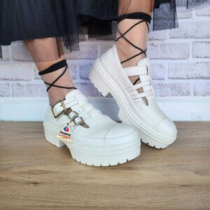 ⭐Converse Chuck Taylor Lugged Heel Mary Jane Sz 7.5 Womens Beige Leather A10617C